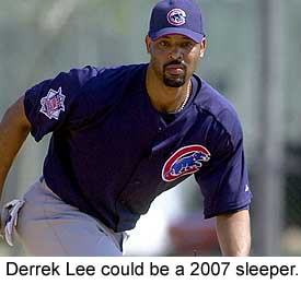 Chicago Cubs first baseman Derrek Lee endured a miserable 2006 season.