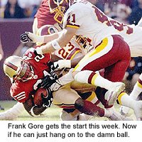 San Francisco 49ers running back Frank Gore is poised for a breakthrough.