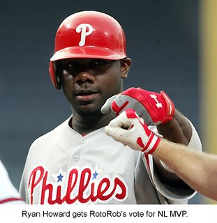 Philadelphia Phillies first baseman Ryan Howard deserves to take home the hardware this year.