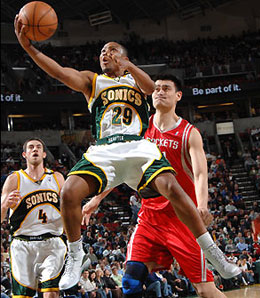 Mike Wilks is the only point guard left standing for the Seattle Sonics.