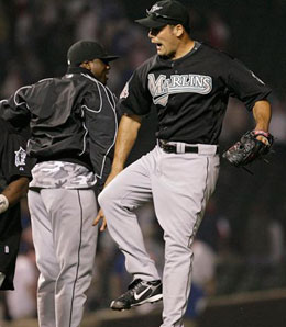 Florida Marlins closer Kevin Gregg will keep the job for now.