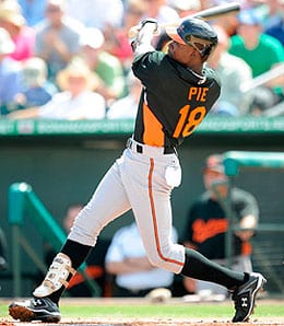 Felix Pie has been on fire for the Baltimore Orioles in the second half. Felix Pie has been on fire for the Baltimore Orioles in the second half.